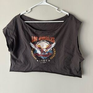 Los Angeles Graphic Crop Top - Black